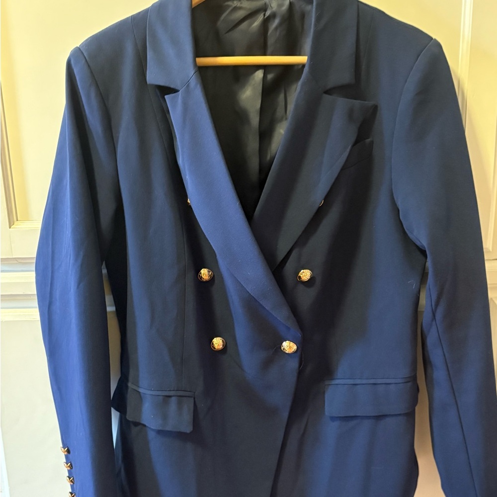 Navy Blazer with Gold Buttons